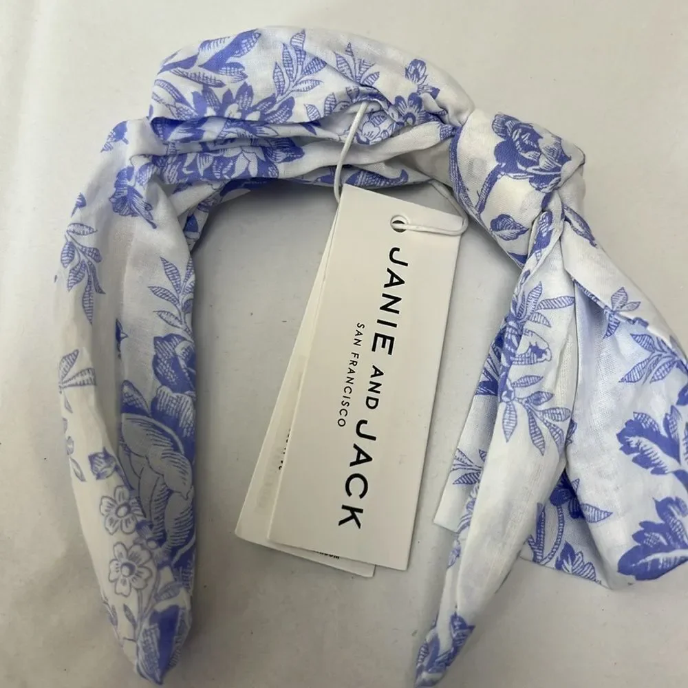 Janie and Jack 100049201 purple and white toille floral headband NWT
